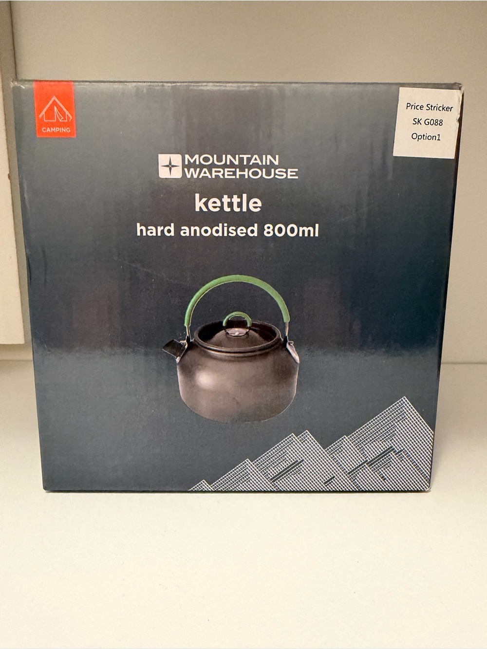 Hard Anodised 800ml Kettle - Black with Green Handle